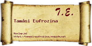 Tamási Eufrozina névjegykártya